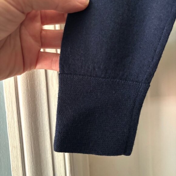 Jenni Kayne Sweater Hudson Crewneck 100% Merino Wool Navy Blue Size M - Picture 6 of 14